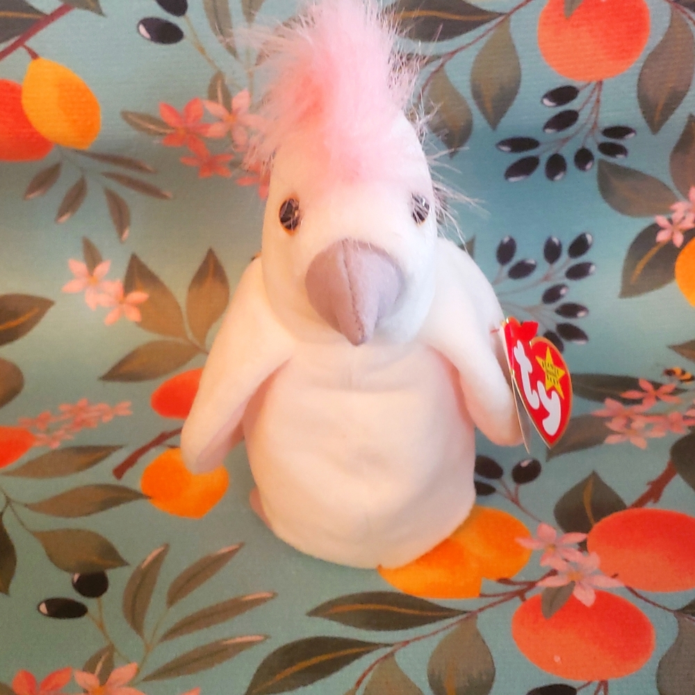 Ty Beanie Babies Kuku the Cockatoo excellent condition retired, rare errors